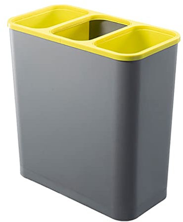 Cubo de Basura Papelera Clasificación de la Bote de Basura, 3 Compartimento bajo Contador de Cajas de Reciclaje de gabinetes de Cocina y Papel de Basura, 20 litros Hogar (Color : Gray)