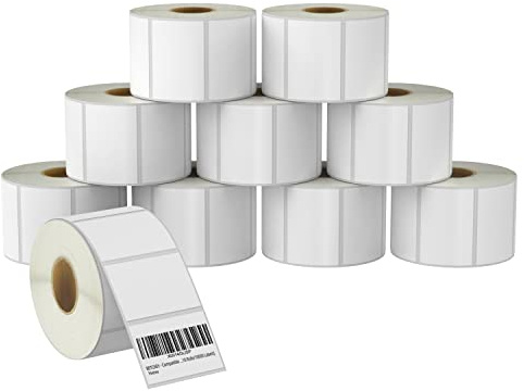 BETCKEY - 76mm x 51mm(3 in x 2 in) Perforées Étiquettes Thermiques pour Usage Multiple et Expédition Compatible avec les imprimantes Zebra et autres [10 Rouleaux/7500 Étiquettes]