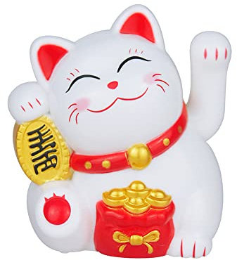 ZYWUOY Mini décoration de Voiture à énergie en Forme de Chat Porte-Bonheur
