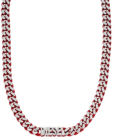 Diesel Herrenhalskette aus 2-farbigem Edelstahl mit Karabinerverschluss