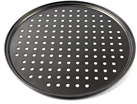 Teglia Per Pizza Con Fori, Vassoio Antiaderente Perforato In Acciaio Al Carbonio Teglia Per Pizza Teglia Per Pizza Rotonda Forniture Per Cottura Per Cucina Domestica Ristorante(28CM)
