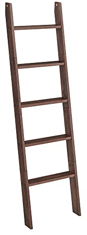 VASAGLE Handtuchhalter, Handtuchleiter, Handtuchregal mit 5 Ebenen, Leiterregal, Anlehnregal mit 5 Ebenen, für Wohnzimmer, vintageburgunderfarben LLS018T51
