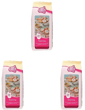 FunCakes Mix für Royal Icing, einfach zu verwenden, zum Dekorieren von Kuchen und Keksen, schöne Glasur, nur Wasser hinzufügen, Halal, 900 g (Packung mit 3)