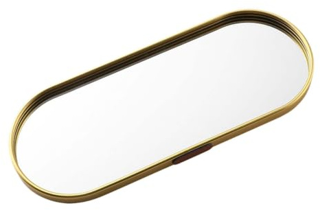 Spiegeltablett, 30 X 12 cm Metallspiegel-Parfümtablett, Elegantes Badezimmer-Spiegeltablett, Großes Spiegeltablett, Stabiles Und Dickes Ovales Spiegel-Kosmetiktablett, Spiegel-Ausstellungstablett Für