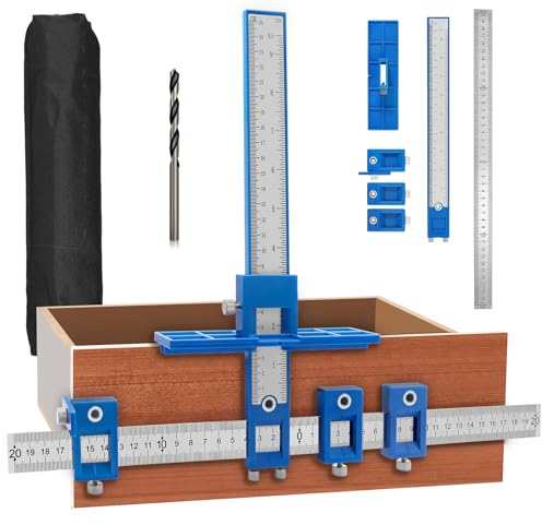 GZhaizhuan Gabarit de Quincaillerie, Gabarit de Perçage Réglable, Localisateur de Poinçons Avec 4.2mm foret, Guide de Perçage pour Monter des Poignées Sur des Portes ou des Tiroirs