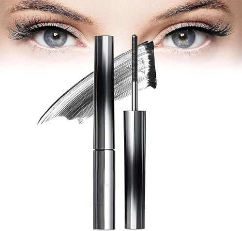 Iron Strong Mascara, 3D Curling Eyelash Iron Mascara, Non-Clumping, Smudge Proof, Flake Proof, Long Lasting (Black)