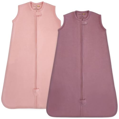 Babyschlafsack aus Bio-Baumwolle 0.5 TOG Sommer Schlafsack 2er-Pack | Atmungsaktiv, leichter Sommerschlafsack aus GOTS- und OEKO-TEX-zertifizierter Bio-Baumwolle für 6–12 Monate von Mama Cheetah