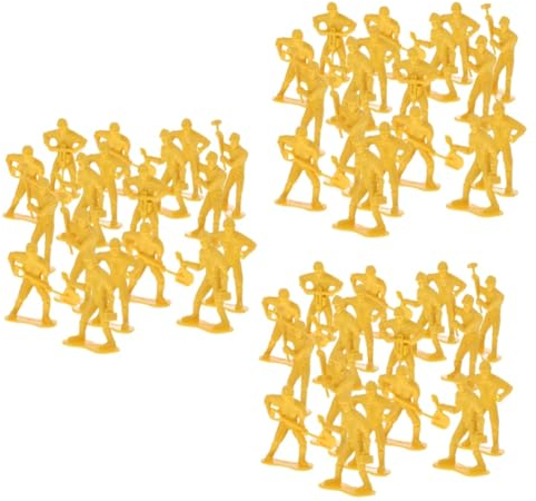 TOYANDONA 135 STK Simulationstechnikpuppe Statue Spielzeuge Modellbausatz Für Ingenieurarbeiter Mikrolandschaftsornament Arbeiterfiguren Mini-Leute Plastik Miniatur Kind Schubkarre