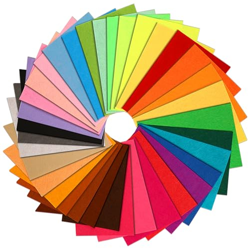 SEPGLITTER 60 Stücke Filz zum Basteln, Filzstoff Bastelfilz 20 x 30cm Bastelfilz, Felt Fabric DIY für Handarbeit Nähprojekt Party Dekorationen