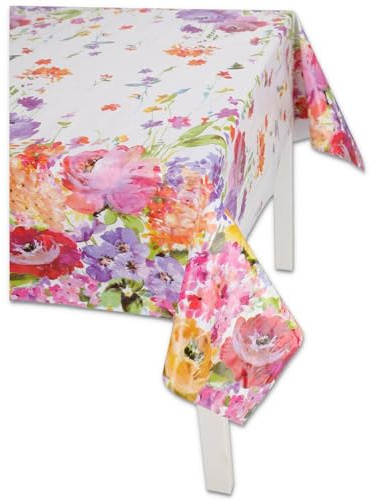 Casatessile Italiensk laminerad bordsduk blommor och blad vaxduk bordsduk plast - VAR. 2, 12-sits 140 x 240 cm.