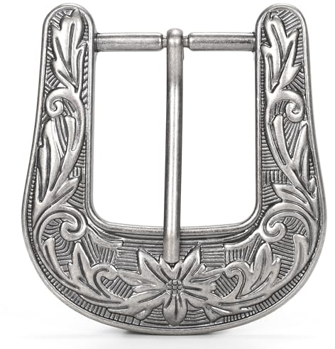 BELTROAD Western bältesspännen för män kvinnor cowboy rodeo cowgirl västerländsk fest herr ersättning nyhet bältesspänne gåvor, 09-silver (Blomma), M