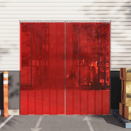 ZEYUAN Türvorhang Rot 200x1,6 mm 50 m PVC, Türvorhang Kälteschutz, Thermofolie Fenster, Kälteschutzvorhang, Thermo Vorhänge Gegen Kälte, Wärmeschutzvorhang Tür 153867