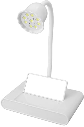 UV-Nagellampe, 20 W Kabelloses UV-Licht für Gelnägel, Integrierter Umkehrbarer Kosmetikspiegel, USB-Nageltrockner für Schnelles Aushärten, 360° Verstellbarer Schwanenhals-UV-Lampe