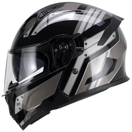Klapphelm Motorrad Helm Modularer Motorradhelm mit Double Doppelvisier, ECE Zertifiziert Klapphelm Rollerhelm Sturzhelm Integralhelm Racing Helm Für Damen Herren 8,56-62CM