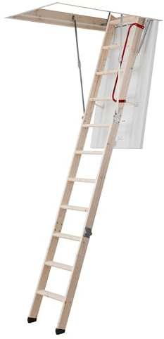 DOLLE Dachbodentreppe 120x60 cm, Bodentreppe gedämmt, U-Wert 0,64 | 3-teilige Dachbodenleiter bis 280 cm Raumhöhe, 150 kg Traglast, inkl. Isolierung, Rohbaumaß 120x60 cm, Luftdicht Klasse 4