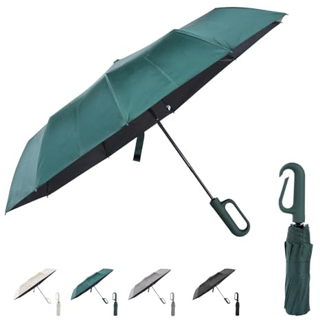 Ring Buckle Umbrella,Kompakter Falt-Reiseschirm für Regen und Sonne, automatisch öffnend und schließend, 10 Rippen, tragbarer Regenschirm für Männer und Frauen
