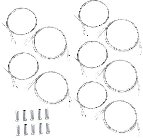 EXAOMBLE 5set Core Kits Brake Cable and Core Replacement Parts for Mountain and Road Includes Brake Caps Lightweight Bike Accessories for Easy Installation