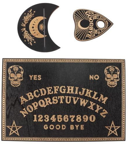 ieron Juego De Tablero Ouija De Madera, Tableros Parlantes Clásicos Con Planchette, Tablero De Mensajes Metafísicos, Regalos Wiccan Para Suministros De Brujería, Regalos Negros