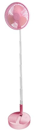 Fangxuee Ventilador de Suelo Telescópico Plegable con 4 Velocidades de Viento, Color Rosa