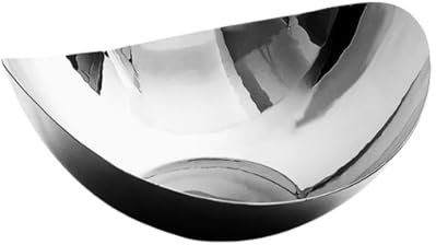Frutero de acero inoxidable, centro de mesa decorativo de forma irregular para ensaladas de frutas y dulces, elegante cuenco pequeño para mezclar para decoración del hogar y entretenimiento