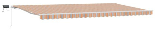 vidaXL Einziehbare Markise Mehrfarbig 600 x 300 cm Stoff und Stahl, Garten und Terrasse, moderner Markisen, wetterfester Sonnenschutz, Flexibles Dach, perfekt für draußen