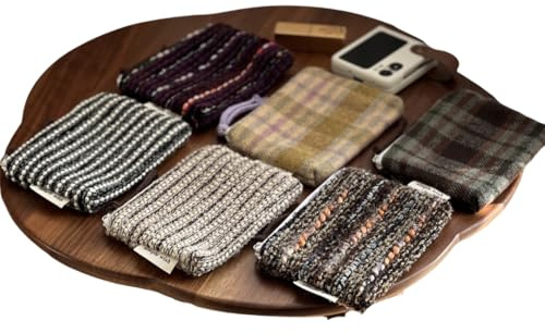 Lot de 6 mini porte-monnaie vintage à carreaux pour femme, pochette de maquillage rétro à rayures pour rouge à lèvres, coussins, coussinets