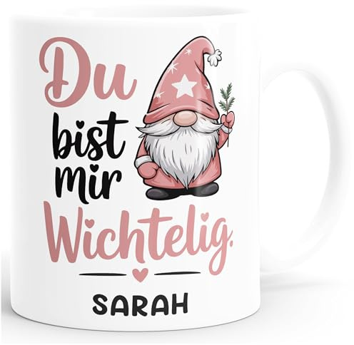 SpecialMe® Weihnachtstasse personalisiert Wichtel Design Geschenkidee Lieblingsmenschen Kleine Geschenke Adventszeit Weiss standard