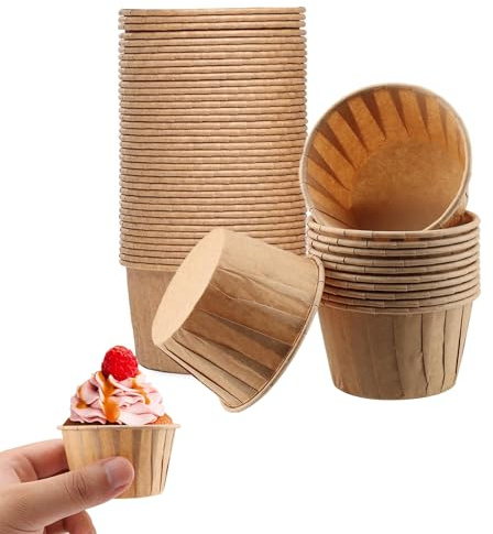50 Piezas Moldes para Magdalenas Papel, Cápsulas para Cupcakes, Tazas para Hornear Cupcakes, Fáciles De Pelar, para Bodas, Bautizos, Aniversarios, Cumpleaños, Halloween, Navidad