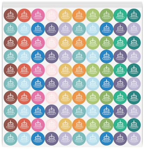 PRESSINART 500Pcs/5 Sheets Happy Birthday Planner Stickers Mini Calendar Stickers 1/2 Inch Cute Cake Icons for Journals Scrapbooking Party Event Schedule Marking Organization DIY Craft Decoration