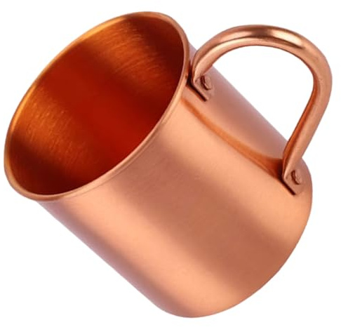 Toyvian Taza de Cobre Puro con Borde Enrollado Taza Vintage para Camping y Viajes Copa Portátil para Té y Café Diseño Elegante y Capacidad Grande