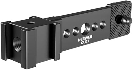 NEEWER Triple Cold Shoe Mount Plate for Mic LED Light, Metal Extension Bracket Microphone Stand Rig 1/4 3/8 Compatible with DJI OSMO Mobile Zhiyun Feiyu Vimble Hohem Phone Gimbal Stabilizer, CA173