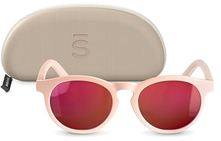 SUAVINEX, Gafas de Sol para Niñas y Niños de 2 a 3 Años, Polarizadas, Filtro UV 400, 100% Protección Rayos UVA y UVB, con Funda y Cinta de Sujeción, Flexibles y Ligeras, Redondas, Modelo 2026, Rosa