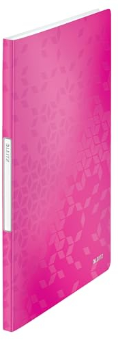 Leitz – Porte-Vues A4, 20 Pochettes Transparentes, 40 Vues, Organisation et Présentation de Documents, Couverture Souple Polypropylène Durable, Usage Bureau Maison École, Rose WOW, 46320023
