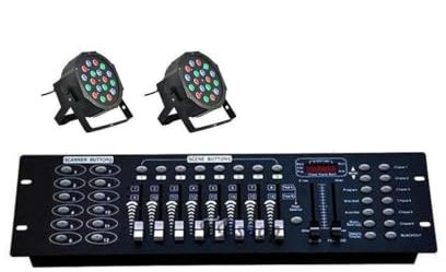 OISE ART STORE Trade Shop - Kit Par LED Faro RGB 36 LED Strobo Programmabile DMX + Mixer 192-2 Pezzi -