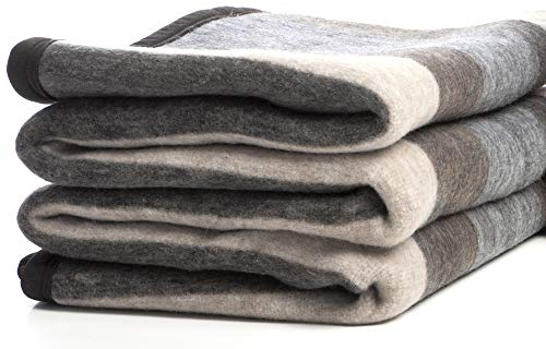 Natural Alpaca & Sheep Wool Blanket – Twin Size – Heavyweight Warmth, Thick, Breathable, Natural Texture & Scent, 63 x 84 Inches, 4.2 lbs – Made in Peru
