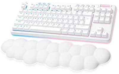 Logitech G715 Tastiera Gaming Wireless con Luce RGB LIGHTSYNC, Velocità Della LUCE, Linear Switch (Rosso GX) e Supporto Per Tastiera, Compatibile con PC e Mac - Bianco