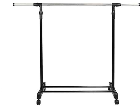 YJIIJY Penderie télescopique, tringle à vêtements, réglable en hauteur, penderie, pliable, porte-vêtements, porte-manteau, porte-vêtements, tringle à vêtements, avec 4 roulettes