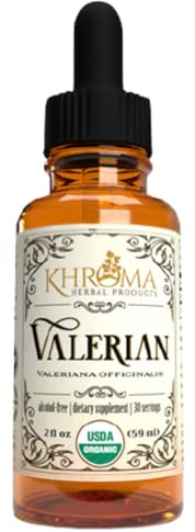 Khroma Herbal Products Organic Valerian Root - 2 oz Liquid in a Glass Bottle - 30 Maximum Strength Servings