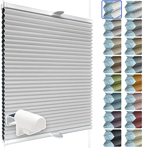 SchattenFreude Waben-Plissee für Fenster | 100% verdunkelnd/Blackout | Mit Klemm-Haltern | Klemmfix ohne Bohren | Weiß (Weiße Rückseite), Breite: 60cm x Höhe: 100cm
