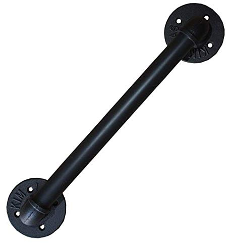 Mano Corriente para Escalera Interior Exterior Pared Barandilla de Pie Barandilla Soporte Mango Barandilla de Seguridad - Kit completo - Metal Hierro Forjado Negro (60 cm)