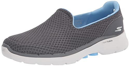 Skechers Go Walk 6 Big Splash, Slip on Mujer, Grey Blue, 38.5 EU