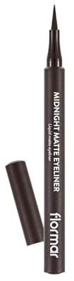 Flormar Midnight Matte Eyeliner – Eyeliner liquido waterproof ultra pigmentato e opaco – Punta in feltro flessibile per linee precise – No sbavature e lunga durata con asciugatura rapida,02 Brown