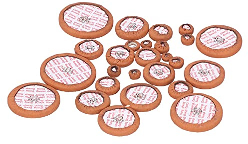 Dilwe Saxophon-Pads, 25-teilige Saxophon-Pads, Braunes Schaffell, Schallloch, Resonator-Dichtung, Blasinstrumententeile(Alt-Saxophon)