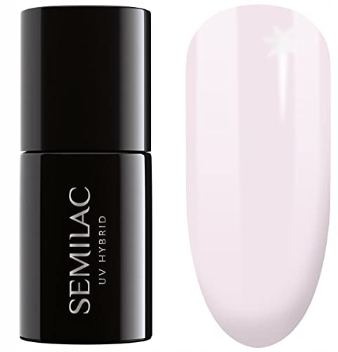 SEMILAC Gel Nail Polish 385 Pastel Pink Sky - Full Coverage Gel Polish - Soak Off Easy To Use LED/UV Nail Lamp - Long Lasting Manicure and Pedicure up to 3 weeks