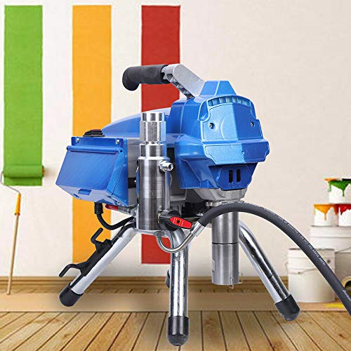 RibasuBB 3000W Airless Farbsprühgerät Elektronisches Druckregelung 3000PSI 2.7L/Min Handgerät Edelstahl Blau 220V Lackiergerät Airless Farbsprühgerät Sprühmaschine