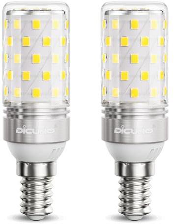 DiCUNO E14 LED Bulb 8W, 100W Equivalent, Cool White 6000K, 1000LM, 2Pcs | E14 Small Edison Screw Light Bulbs, Non-Dimmable, 230V, SES Corn Light for Home Lighting