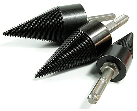 Firewood Splitter Drill Bit, 50mm Heavy Duty Log Splitter Screw Cone, High Carbon Steel Log Wood Splitter Drill Bit Set for Electric Drill Hammer Drill Easily Split