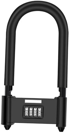 Heavy Duty Anti Theft U-Shape Security Code Lock with Adjustable Shackle, for Bikes, Gates, Shed, Fence [Adjustable Range 120-140mm]