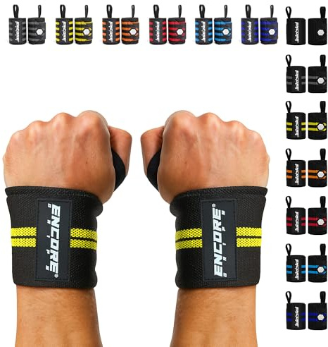 Encore Grips Handgelenk Bandagen für Krafttraining, Fitness & Bodybuilding, Wrist Wraps für Gym & Crossfit, stabile Handgelenkbandage für Gewichtheben & intensives Training