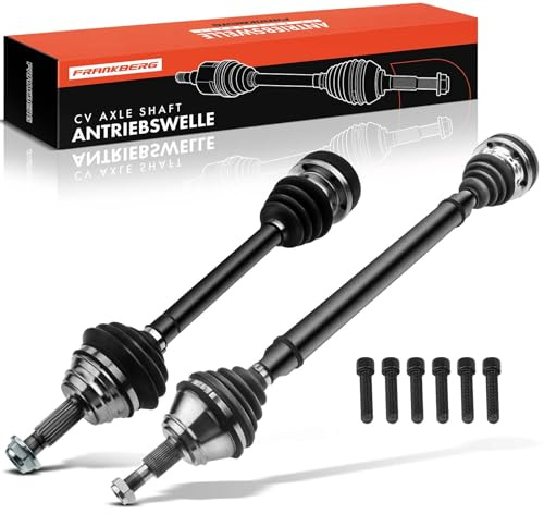 Frankberg 2x Antriebswelle Achswelle Schaltgetriebe 1J0407452QX | ohne ABS-Ring, Vorderachse; Kompatibel mit Golf IV Variant 1J5, B.o.r.a 1J2, A3 8L1, O.c.t.a.v.i.a I 1U2, Toledo II 1M2